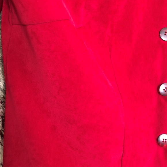 JESSICA HOWARD WOMAN RED BLAZER SZ 16 - 5 GORGEOUS BUTTONS &  ONE AT BELTED BACK - Picture 6 of 8